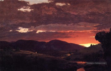 Church Tableaux - TwilightShort arbitertwixt paysage de jour et de nuit Hudson River Frederic Edwin Church Montagne